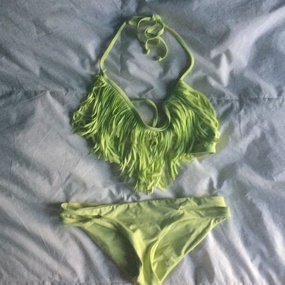 XS L'Space Fringe Bikini Lemon Lime Color